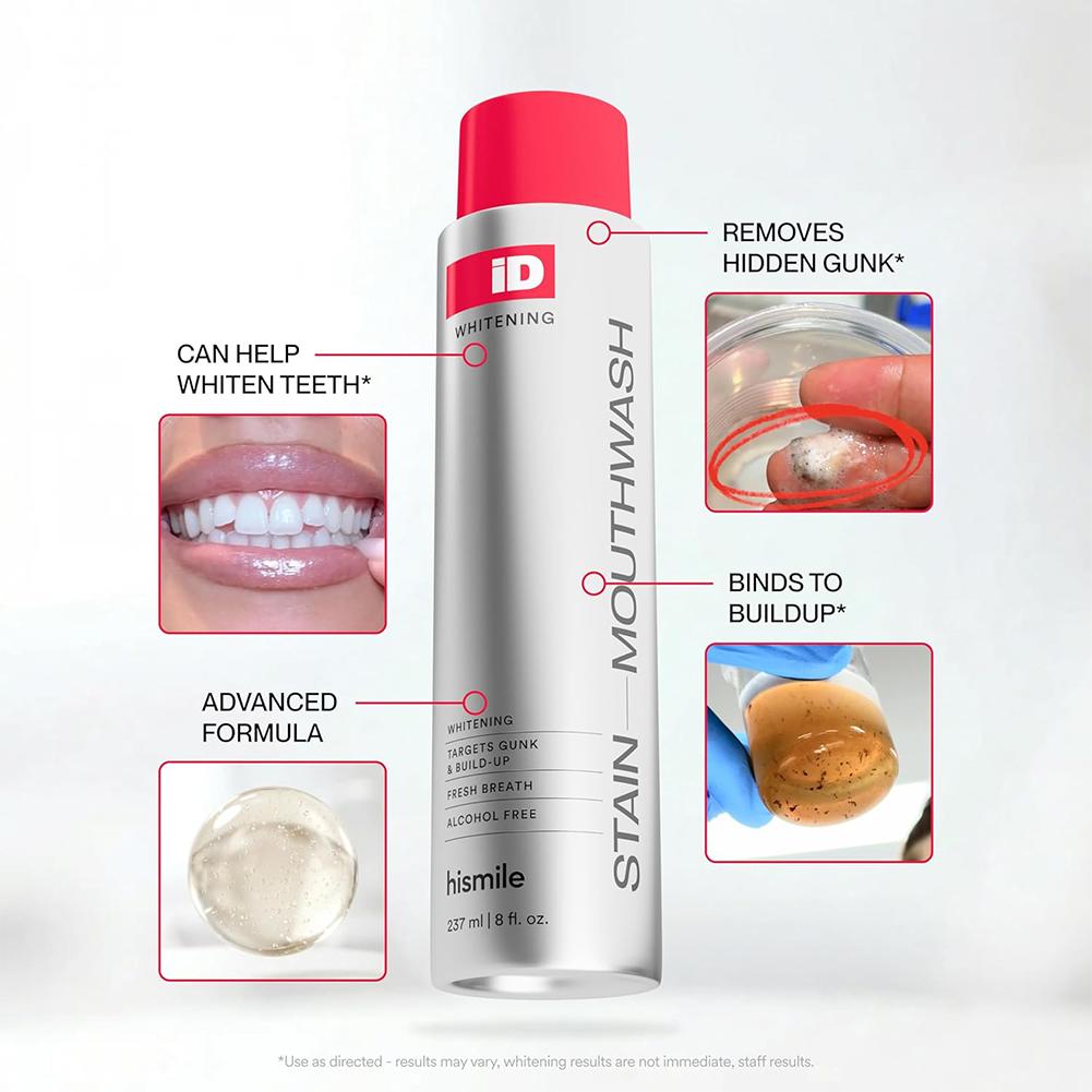 Teeth Whitening And Stain Removal - Hismile iD Alcohol Free Mouthwash Deep