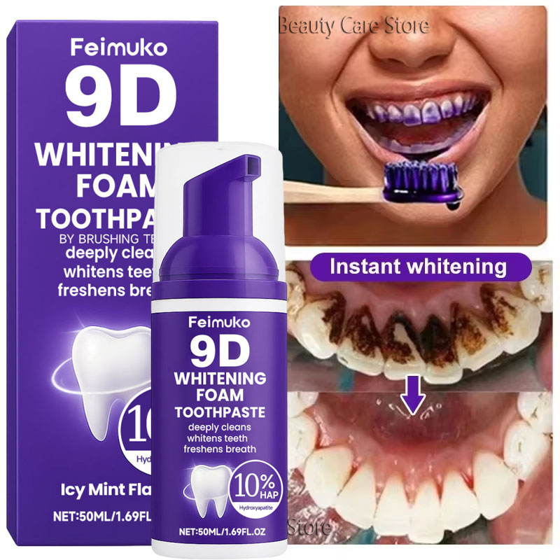 Teeth Whitening Yellow Teeth - 9D Purple Teeth Whitening Toothpaste Mousse