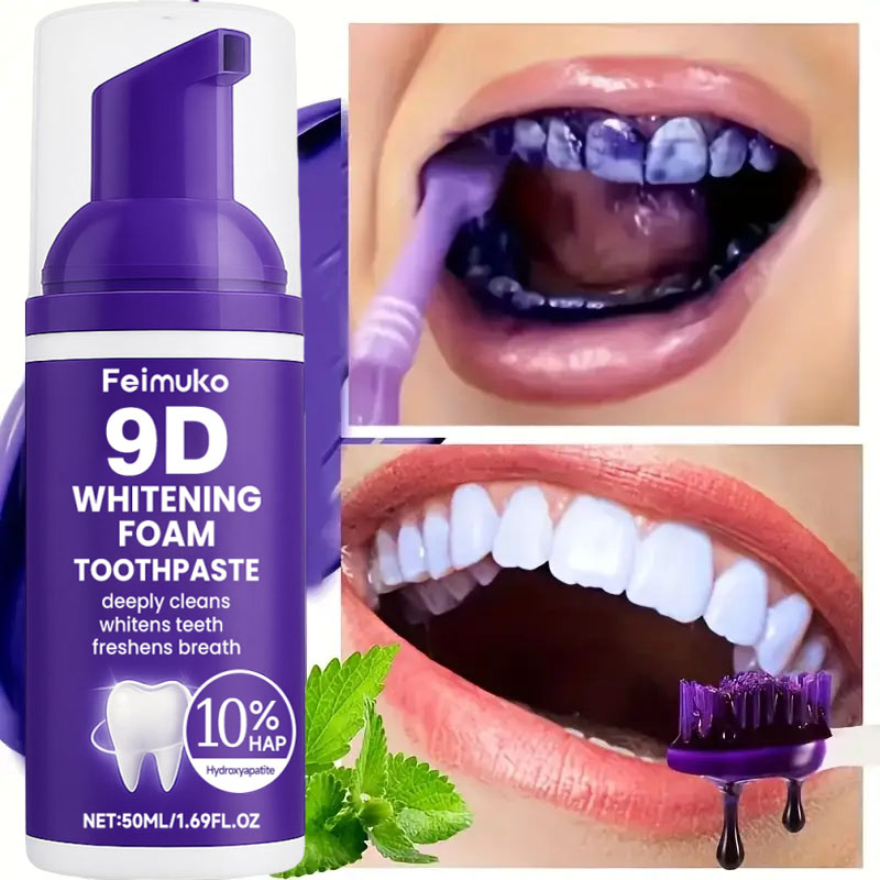9D Purple Teeth Whitening Toot - огляд і ціна Teeth Whitening Yellow Teeth