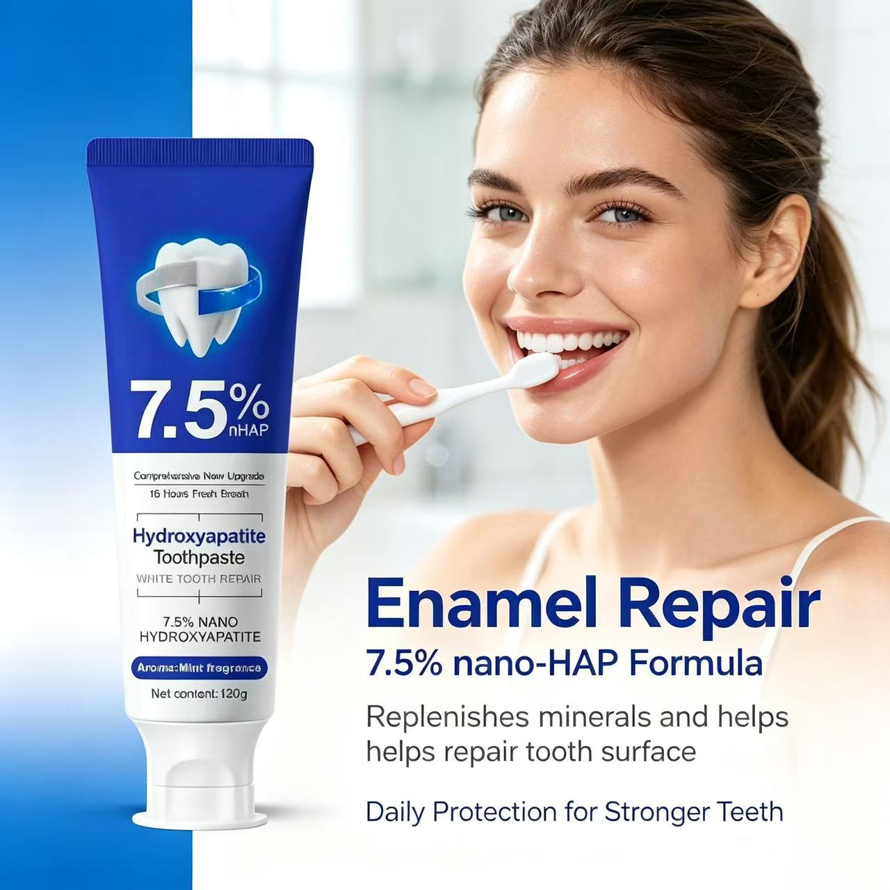 7.5%Nano Hydroxyapatite Toothp - огляд і ціна Teeth Whitening Yellow Teeth